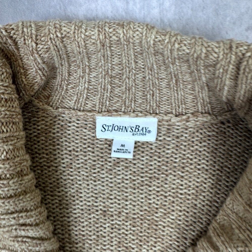 St. John's Bay Cardigan Women's Medium Chunky Cable Knit Button Front Sweater - Picture 2 of 7